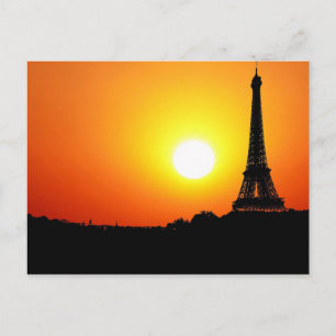 Cartão Postal Pôr do sol Torre Eiffel Paris