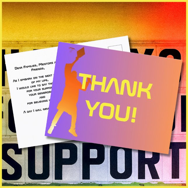 Cartão Postal Pôr do Sol Vibrante Moderno Graduação de Tecnologi (Criador carregado)