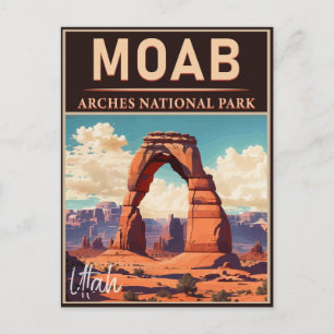 Cartão Postal Pôr do sol vintage de Moab Utah Aventuras Arcos ao