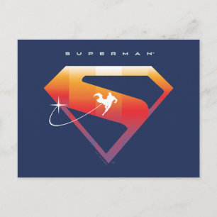 Cartão Postal Pôr do Sol Voar Superman Escudo