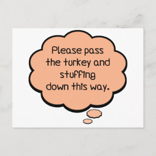 Cartão Postal Por favor, passe a Turquia e o recheio
