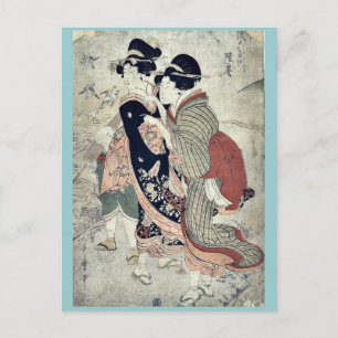 Cartão Postal por Kitagawa, Utamaro Ukiyo-e.
