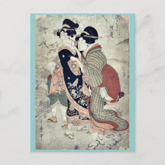 Cartão Postal por Kitagawa, Utamaro Ukiyo-e.