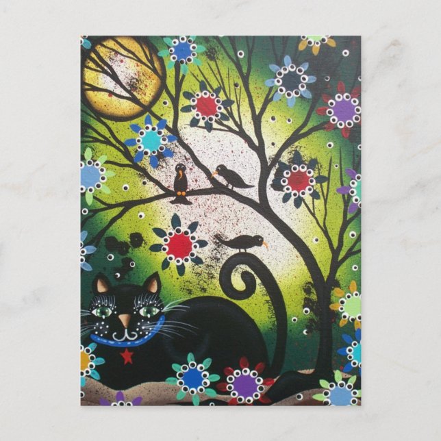 Cartão Postal Por Lori Everett_Day Do Gato Morto_Preto,Gatos (Frente)