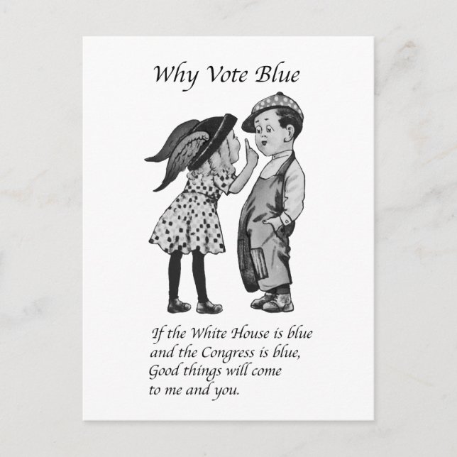 Cartão Postal Por que votar totalmente azul em 2028 (Frente)