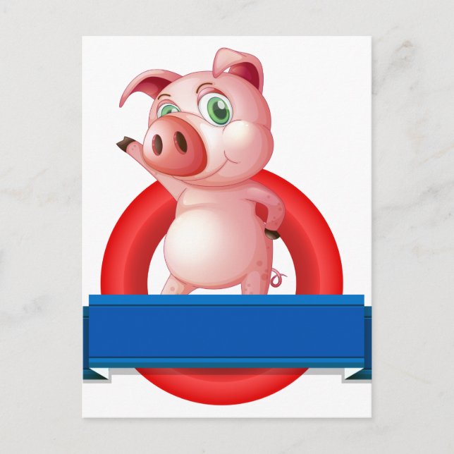 Cartão Postal Porco (Frente)