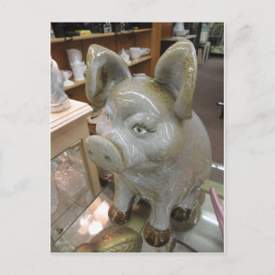 Cartão Postal Porco Decorativo