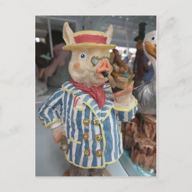 Cartão Postal Porco Fumante (Frente)