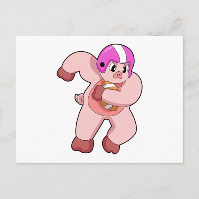 Cartão Postal Porco no futebol (Frente)