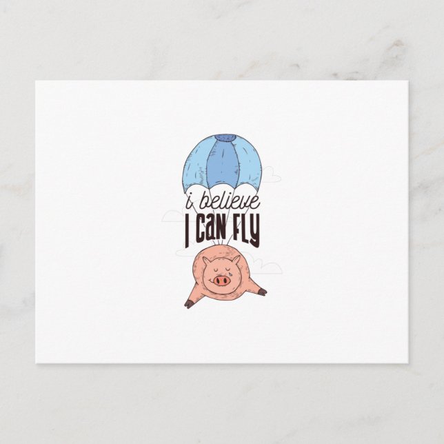 Cartão Postal Porco voador (Frente)