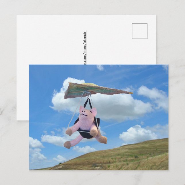 Cartão postal - Porco voador não é impossível (Frente/Verso)