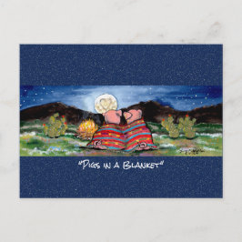 Cartão Postal Porcos em Cartão-postal branco em branco