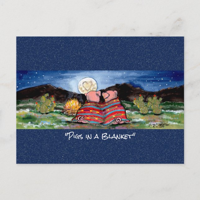 Cartão Postal Porcos em Cartão-postal branco em branco (Frente)