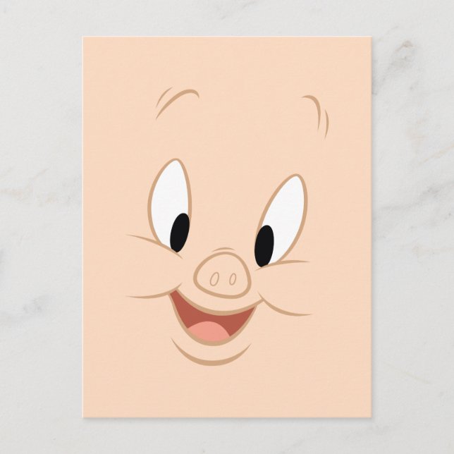 Cartão Postal Porky Pig Smiling Face (Frente)