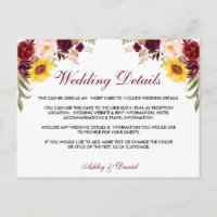Pormenores de Casamento Floral de Watercolor Inser