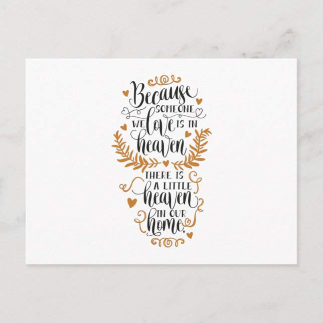 Cartão Postal Porque alguém que amamos está no céu (Frente)