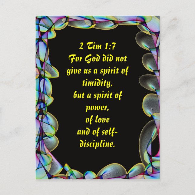 Cartão Postal Porque Deus não nos deu um espírito de timidez (Frente)