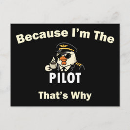 Cartão Postal Porque Eu Sou O Piloto, É Por Isso Custom Aviati