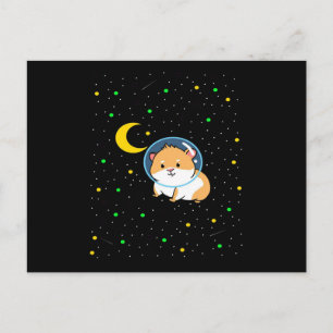 Cartão Postal Porquinho-da-índia no Espaço Fofa Astronomia Por