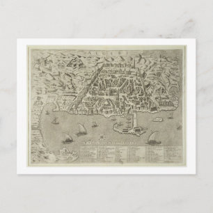 Cartão Postal Port and Town of Argel, c.1572 (gravura)