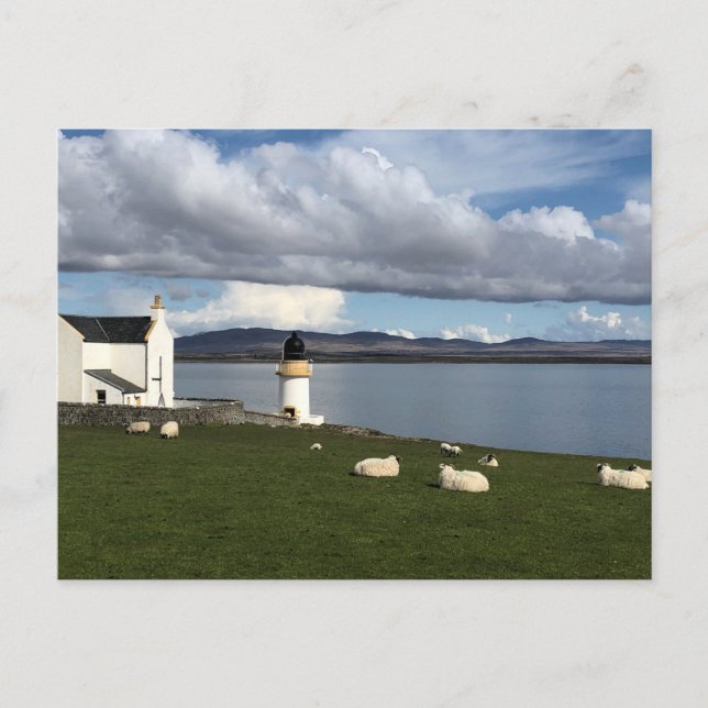 Cartão Postal Port Charlotte Lighthouse, Ilha de Islay, Escócia (Frente)