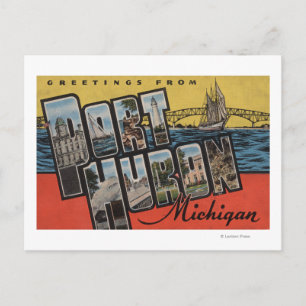 Cartão Postal Port Huron, Michigan - Grandes Cenas de Letra