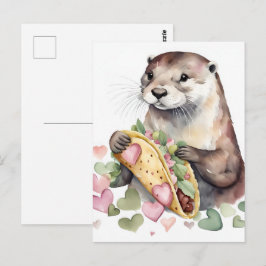 Cartão Postal Porta Adorável Com Taco