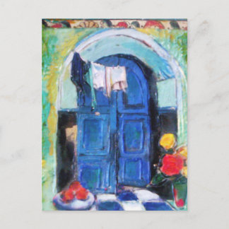 Cartão Postal Porta Azul -
