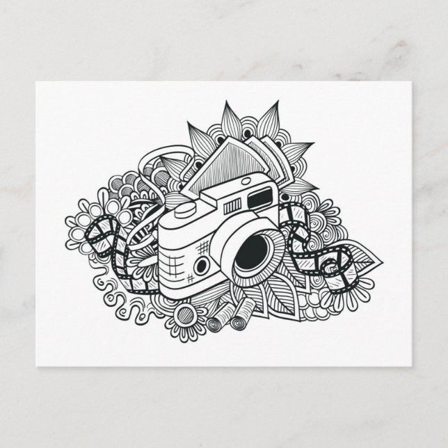 Cartão Postal Porta da câmara hipster (Frente)