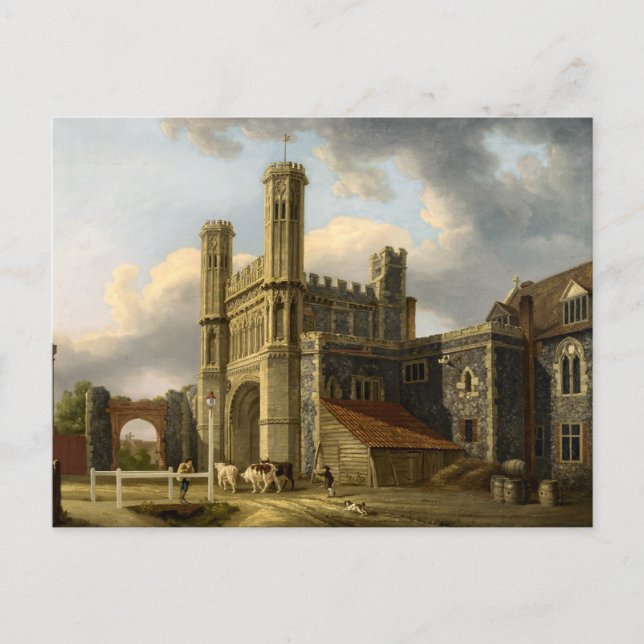 Cartão Postal Porta da rua Augustine Canterbury Inglaterra (Frente)