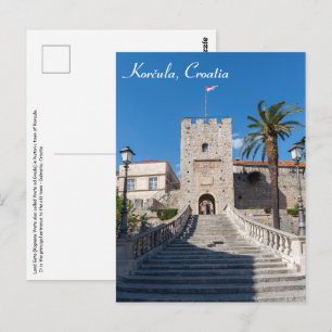 Cartão Postal Porta da Terra em Korcula - Dalmácia, Croácia