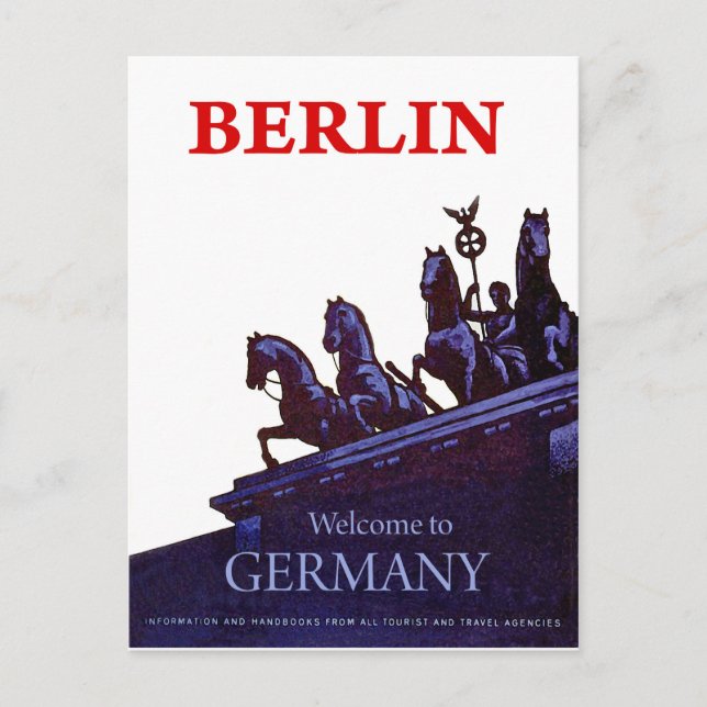 Cartão Postal Porta de Brandemburgo, Berlim, Alemanha, vista da  (Frente)