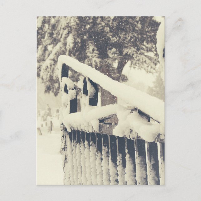 Cartão Postal Porta do Cemitério de inverno (Frente)