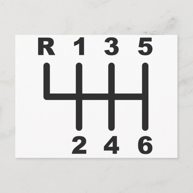 Cartão Postal Porta do deslocamento de 6 velocidades (Frente)