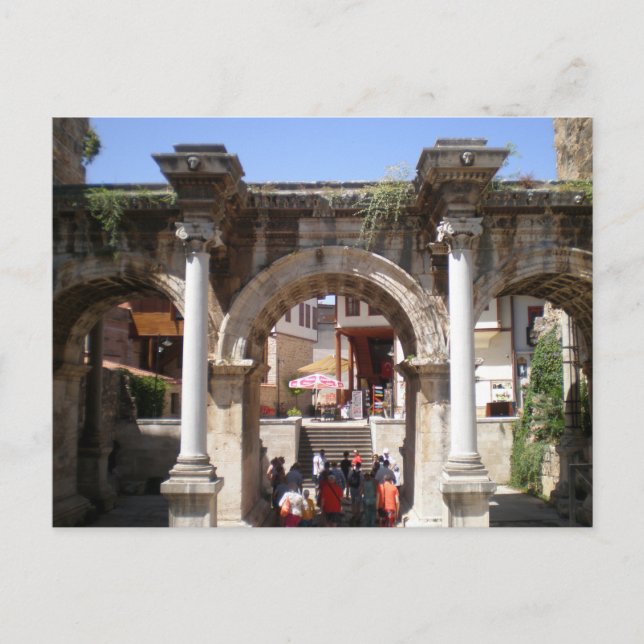 Cartão Postal Porta do Imperador Romano Hadrian (Frente)