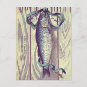 Cartão Postal Porta Francesa com Fita Verde de Peixe