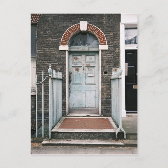 Cartão Postal Porta frontal, Fitzrovia, Londres, Reino Unido (Frente)