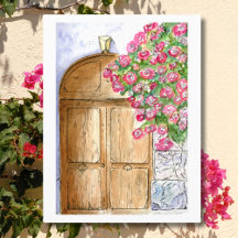 Porta Italiana Antiga com Bougainvillea