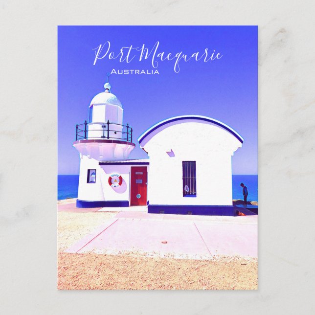 Cartão Postal Porta Macquarie, Austrália, um farol de ponto de a (Frente)