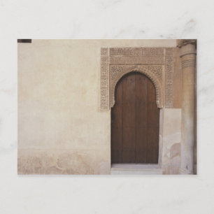 Cartão Postal Porta no palácio Alhambra em Granada, Espanha