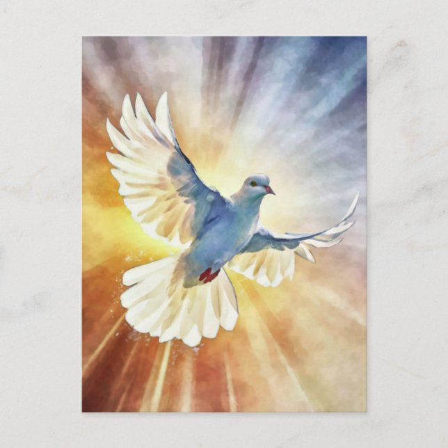 Cartão Postal Porta Voadora Branca de Aquarela (Frente)