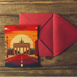 Cartão Postal Portão de Brandemburgo Berlim Alemanha Arte de Via