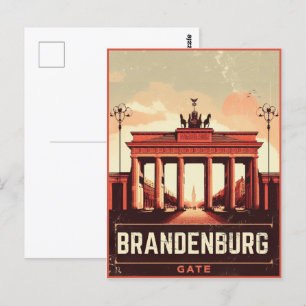 Cartão Postal Portão de Brandemburgo - portão de berlim, viagem 