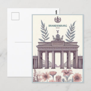 Cartão Postal Portão de Brandemburgo - portão de berlim, viagem 