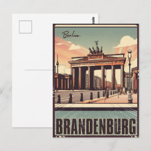 Cartão Postal Portão de Brandemburgo -portão de berlim, viagem d