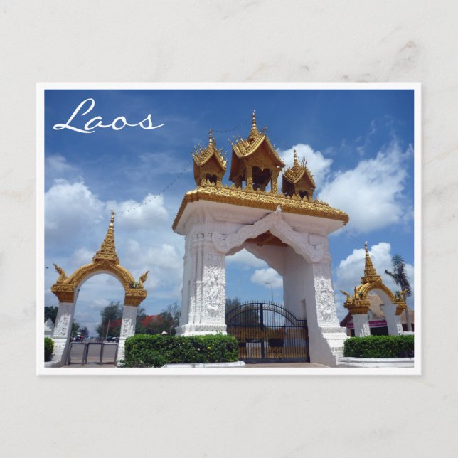 Cartão Postal portão de vientiane (Frente)
