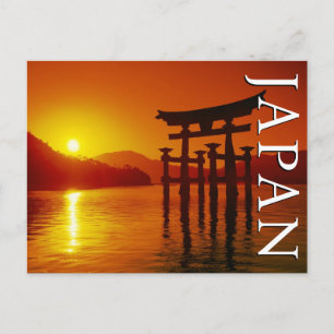 Cartão Postal Portão O-Torii, Santuário Itsukushima   Miyajima, 