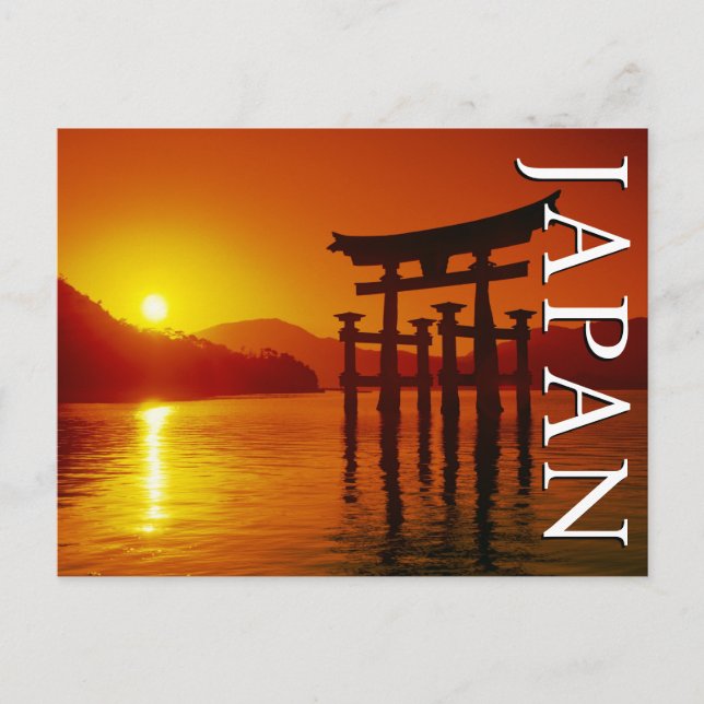 Cartão Postal Portão O-Torii, Santuário Itsukushima | Miyajima,  (Frente)