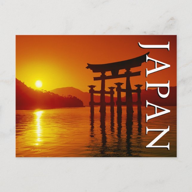 Cartão Postal Portão O-Torii, Santuário Itsukushima | Obrigado (Frente)