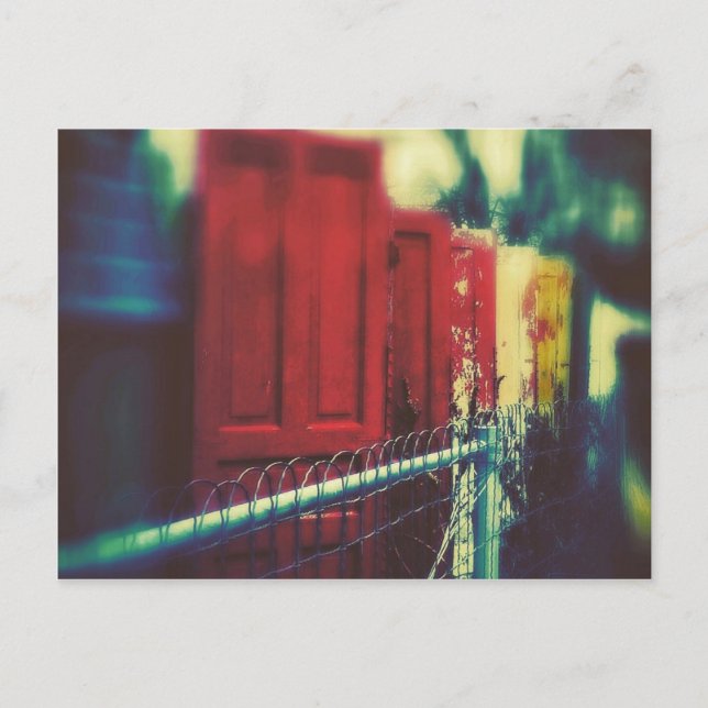 Cartão Postal Portas da cerca de privacidade (Frente)